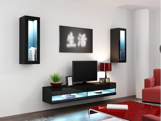 Picture of Cama Living room cabinet set VIGO NEW 11 black/black gloss