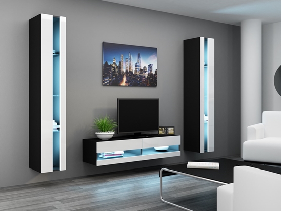 Изображение Cama Living room cabinet set VIGO NEW 12 black/white gloss