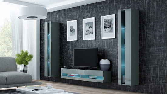 Picture of Cama Living room cabinet set VIGO NEW 12 grey/grey gloss