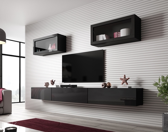 Picture of Cama Living room cabinet set VIGO SLANT 3 black/black gloss