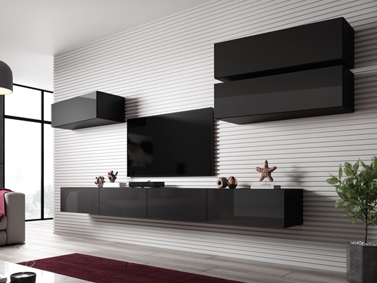 Picture of Cama Living room cabinet set VIGO SLANT 4 black/black gloss