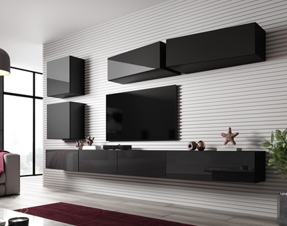 Изображение Cama Living room cabinet set VIGO SLANT 5 black/black gloss