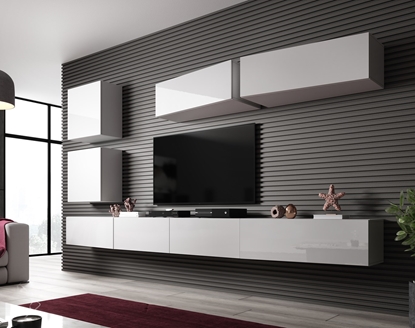Attēls no Cama Living room cabinet set VIGO SLANT 5 white/white gloss