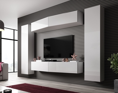 Attēls no Cama Living room cabinet set VIGO SLANT 7 white/white gloss