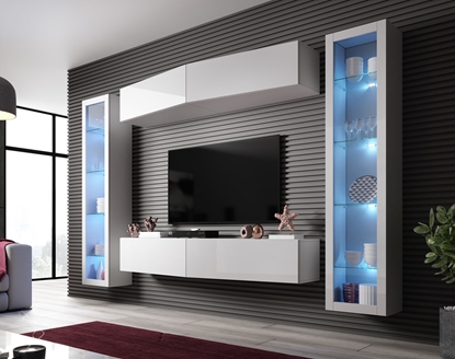 Attēls no Cama Living room cabinet set VIGO SLANT 8 white/white gloss