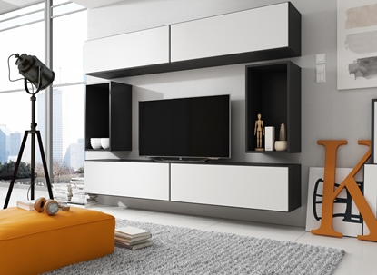 Attēls no Cama living room furniture set ROCO 1 (4xRO1 + 2xRO4) black/black/white