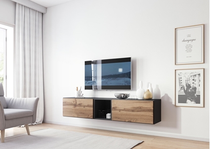 Изображение Cama living room furniture set ROCO 10 (2xRO3 + RO6) antracite/wotan oak