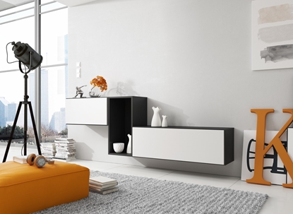 Attēls no Cama living room furniture set ROCO 11 (RO1+RO3+RO4) black/black/white