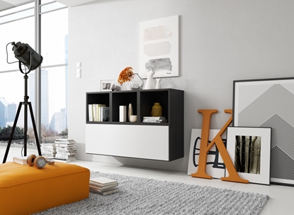 Attēls no Cama living room furniture set ROCO 12 (RO1 + 3xRO6) black/black/white