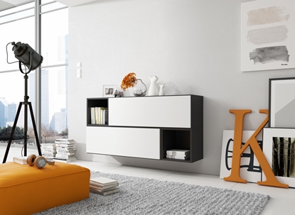 Attēls no Cama living room furniture set ROCO 14 (2xRO1 + 2xRO6) black/black/white