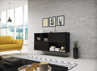 Attēls no Cama living room furniture set ROCO 15 (RO4+2xRO3+2xRO6) black/black/black
