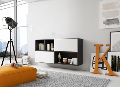 Attēls no Cama living room furniture set ROCO 15 (RO4+2xRO3+2xRO6) black/black/white