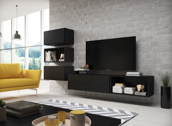 Изображение Cama living room furniture set ROCO 4 (RO1+2xRO3+2xRO4) black/black/black