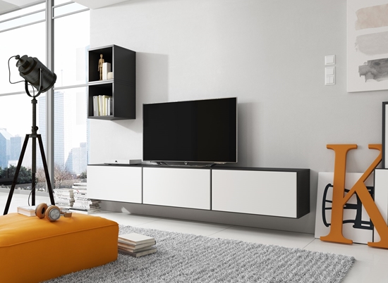 Picture of Cama living room furniture set ROCO 7 (3xRO3 + 2xRO6) black/black/white