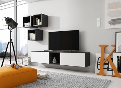 Изображение Cama living room furniture set ROCO 8 (2xRO3 + 4xRO6) black/black/white