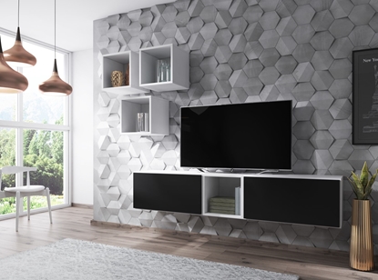 Изображение Cama living room furniture set ROCO 8 (2xRO3 + 4xRO6) white/white/black