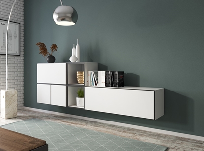 Изображение Cama living room furniture set ROCO 9 (RO1+RO3+2xRO6+2xRO5) white/black/white