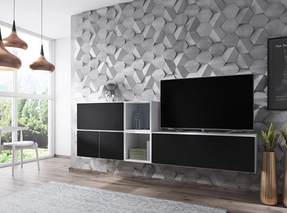 Изображение Cama living room furniture set ROCO 9 (RO1+RO3+2xRO6+2xRO5) white/white/black