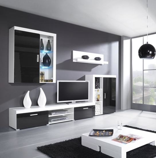 Изображение Cama living room storage set SAMBA A white/black gloss
