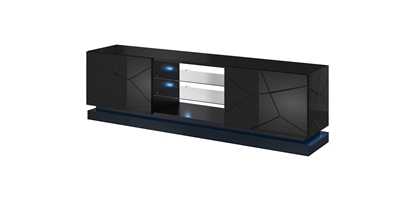 Attēls no Cama TV cabinet QIU 200 MDF black gloss/black gloss