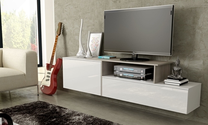 Attēls no Cama TV cabinet SIGMA 3 180 white/white gloss + sonoma oak