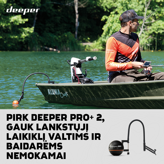 Изображение Išmanusis žuvų paieškos sensorius DEEPER PRO+ 2 su lanksčiuoju laikikliu 2.0