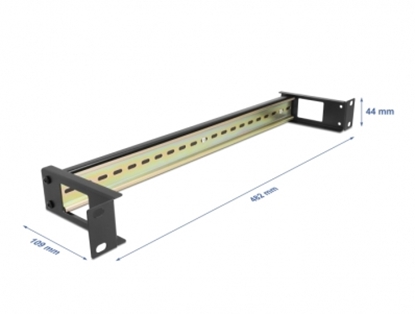 Attēls no Delock 19″ DIN rail Panel with side cable entry 1U black