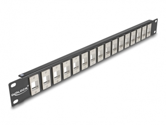 Изображение Delock 19″ Keystone Patch Panel 16 port 1U black