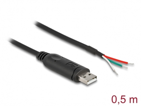 Picture of Delock Adapter Cable USB 2.0 Type-A to Serial RS-485 with 3 x open wire ends 0.5 m