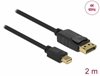 Picture of Delock Cable Mini DisplayPort 1.2 male > DisplayPort male 4K 60 Hz 2.0 m