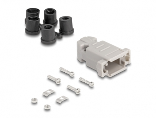 Picture of Delock D-Sub Housing for 9 pin male / female with rubber seals