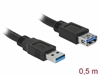 Picture of Delock Extension cable USB 3.0 Type-A male > USB 3.0 Type-A female 0.5 m black