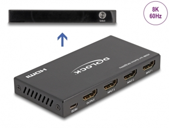 Изображение Delock HDMI Switch 3 x HDMI in to 1 x HDMI out 8K 60 Hz