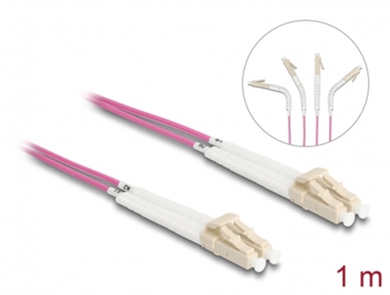 Picture of Delock Optical Fiber Cable LC Duplex to LC Duplex Multi-mode OM4 angled 1 m