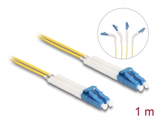 Picture of Delock Optical Fiber Cable LC Duplex to LC Duplex singlemode OS2 angled 1 m