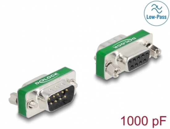 Picture of Delock RF/EMI Interference Suppression Filter D-Sub 9 pin male to female with low-pass filter capacitive