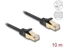 Attēls no Delock RJ45 Flat Network Cable with braided jacket Cat.6A S/FTP plug to plug 10 m black