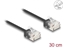 Attēls no Delock RJ45 Network Cable Cat.6 UTP Ultra Slim 0.3 m black with short plugs