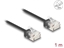 Attēls no Delock RJ45 Network Cable Cat.6 UTP Ultra Slim 1 m black with short plugs