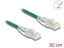 Изображение Delock RJ45 Network Cable Cat.6A plug to plug with curved latch U/FTP Slim 0.3 m green