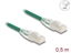 Picture of Delock RJ45 Network Cable Cat.6A plug to plug with curved latch U/FTP Slim 0.5 m green