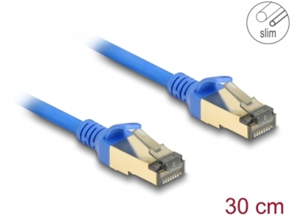 Picture of Delock RJ45 Network Cable Cat.8.1 F/FTP Slim 0.3 m blue