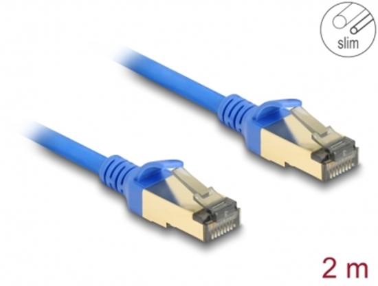 Picture of Delock RJ45 Network Cable Cat.8.1 F/FTP Slim 2 m blue