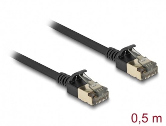 Изображение Delock RJ45 Network Cable Cat.8.1 F/FTP Slim Pro 0.5 m black