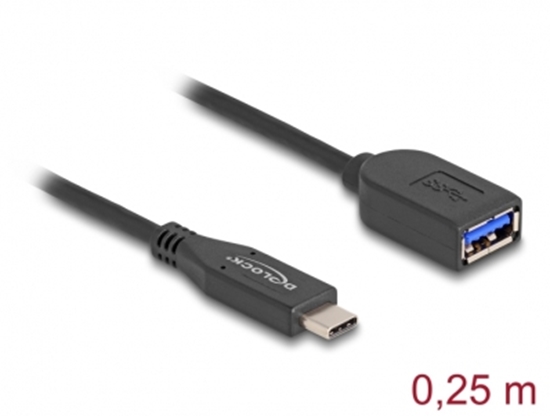 Picture of Delock USB 10 Gbps Coaxial Cable USB Type-C™ male to Type-A female 25 cm