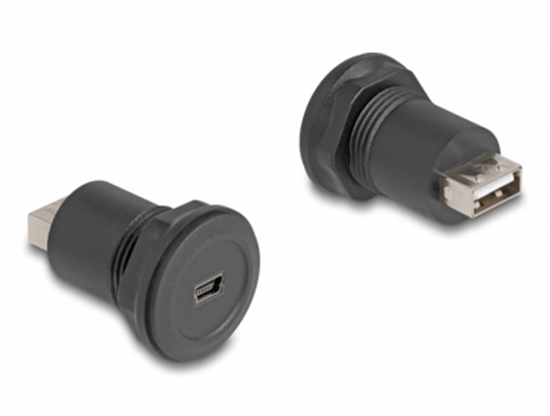 Picture of Delock USB 2.0 Type Mini-B to USB 2.0 Type-A built-in connector black