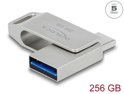 Attēls no Delock USB 5 Gbps USB-C™ + Type-A Memory Stick 256 GB - Metal Housing