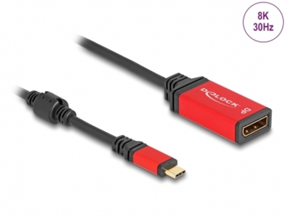 Изображение Delock USB Type-C™ zu DisplayPort Adapter (DP Alt Mode) 8K 30 Hz mit HDR Funktion rot