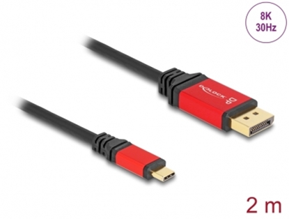 Изображение Delock USB Type-C™ zu DisplayPort Kabel (DP Alt Mode) 8K 30 Hz mit HDR Funktion 2 m rot