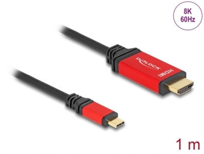 Изображение Delock USB Type-C™ zu HDMI Kabel (DP Alt Mode) 8K 60 Hz mit HDR Funktion 1 m rot